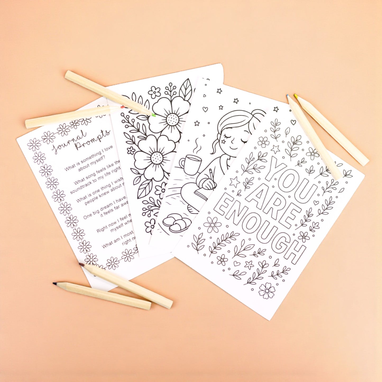 Journal prompt gift bag, colouring pages, Winnipeg