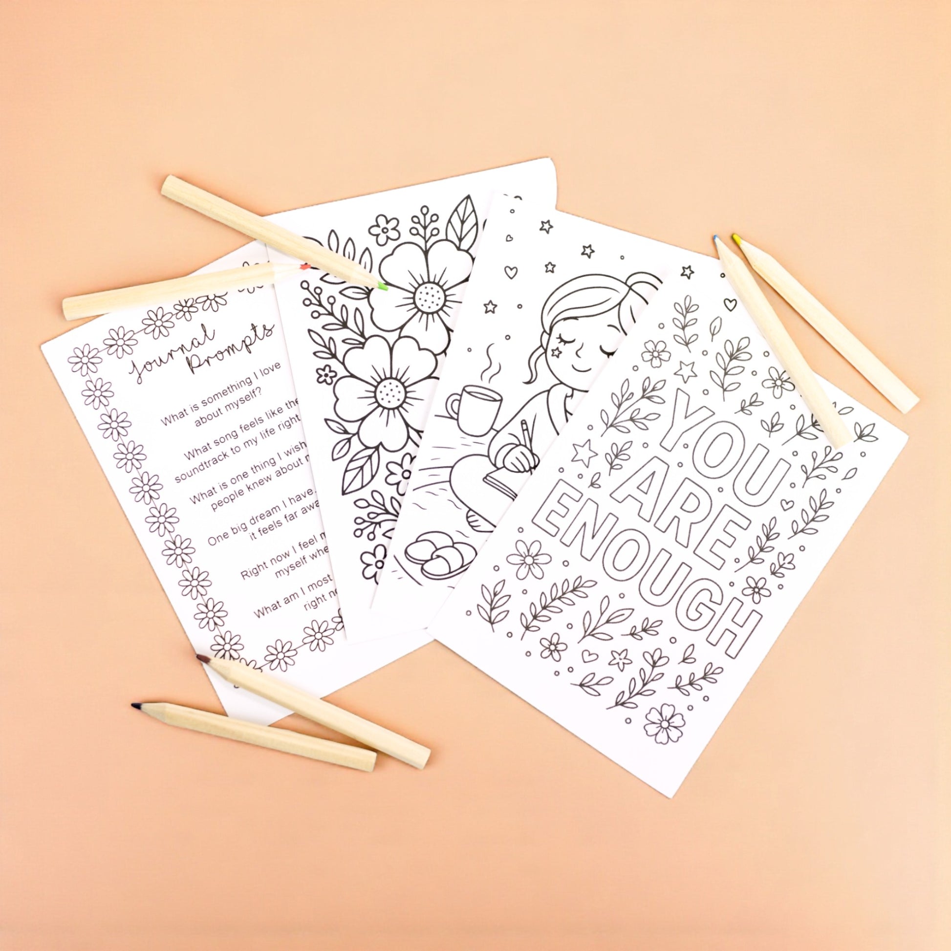 Journal prompt gift bag, colouring pages, Winnipeg