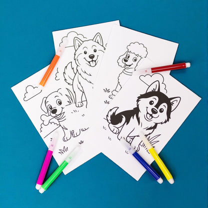 dog colouring sheets ace&cat